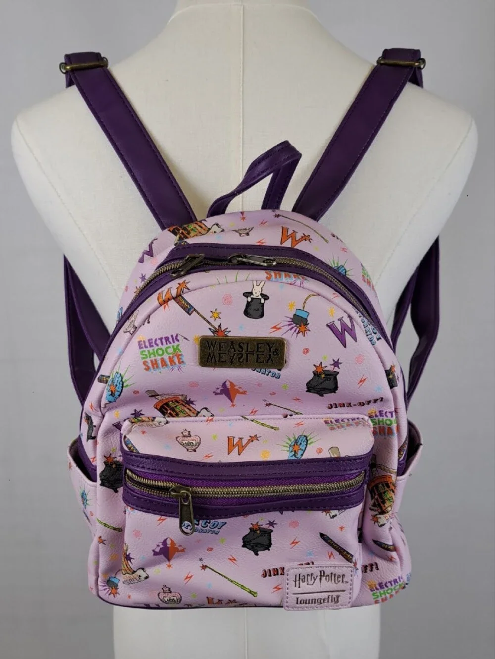 Loungefly x Harry Potter Weasley Wizard Wheezes Mini Backpack Pink Lilac Kidcore